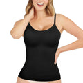 Black compression camisole with tummy control worn by model – REYVA