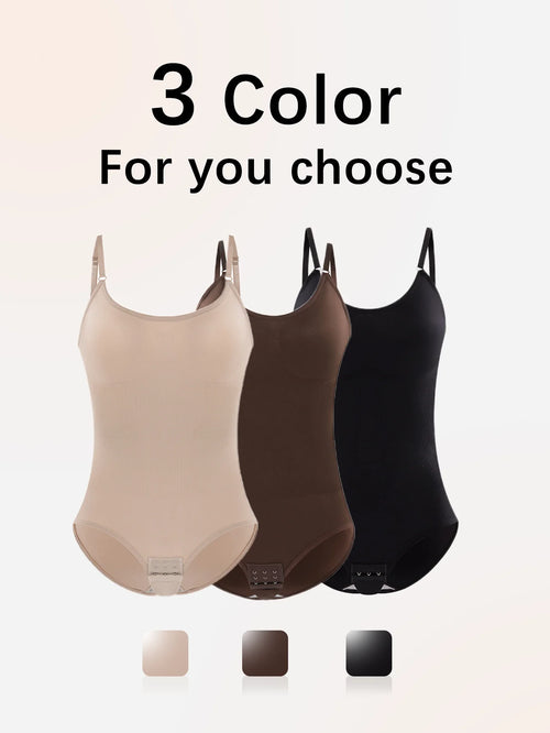 Seamless slimming shapewear bodysuit available in beige, brown, and black – REYVA