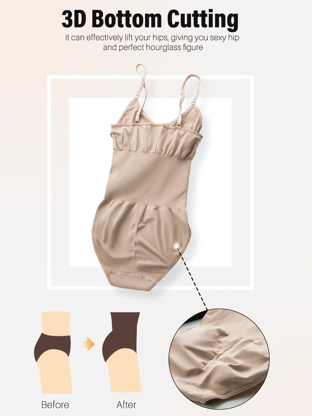 Seamless slimming shapewear with 3D bottom cutting for hip lift and hourglass figure – REYVA