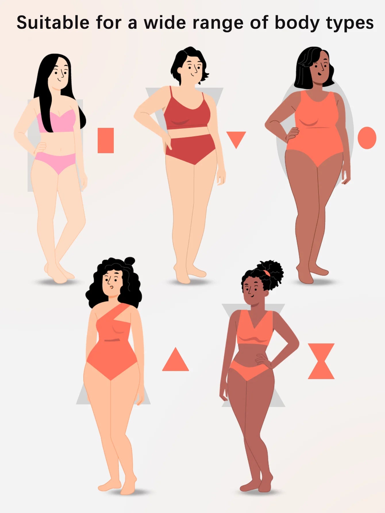 Seamless slimming shapewear suitable for all body types – rectangle, triangle, oval, hourglass, and inverted triangle – REYVA